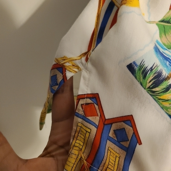 Caribbean Joe Women's | White Rayon Vacation Button Down Shirt (Size 2X) - Picture 8 of 13